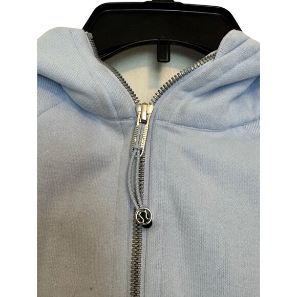 Lululemon Half-Zip Hoodie XS/S Blue Cotton-Blend Knit Ribbed High-Low Hem Lightw - Picture 6 of 11